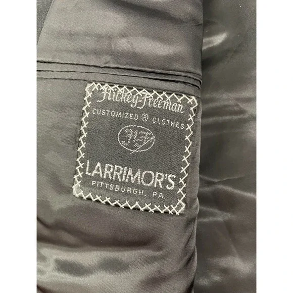 Hickey Freeman Boardroom Blazer Jacket Mens 41 Long Black 100% Wool Sport Coat - Picture 13 of 16